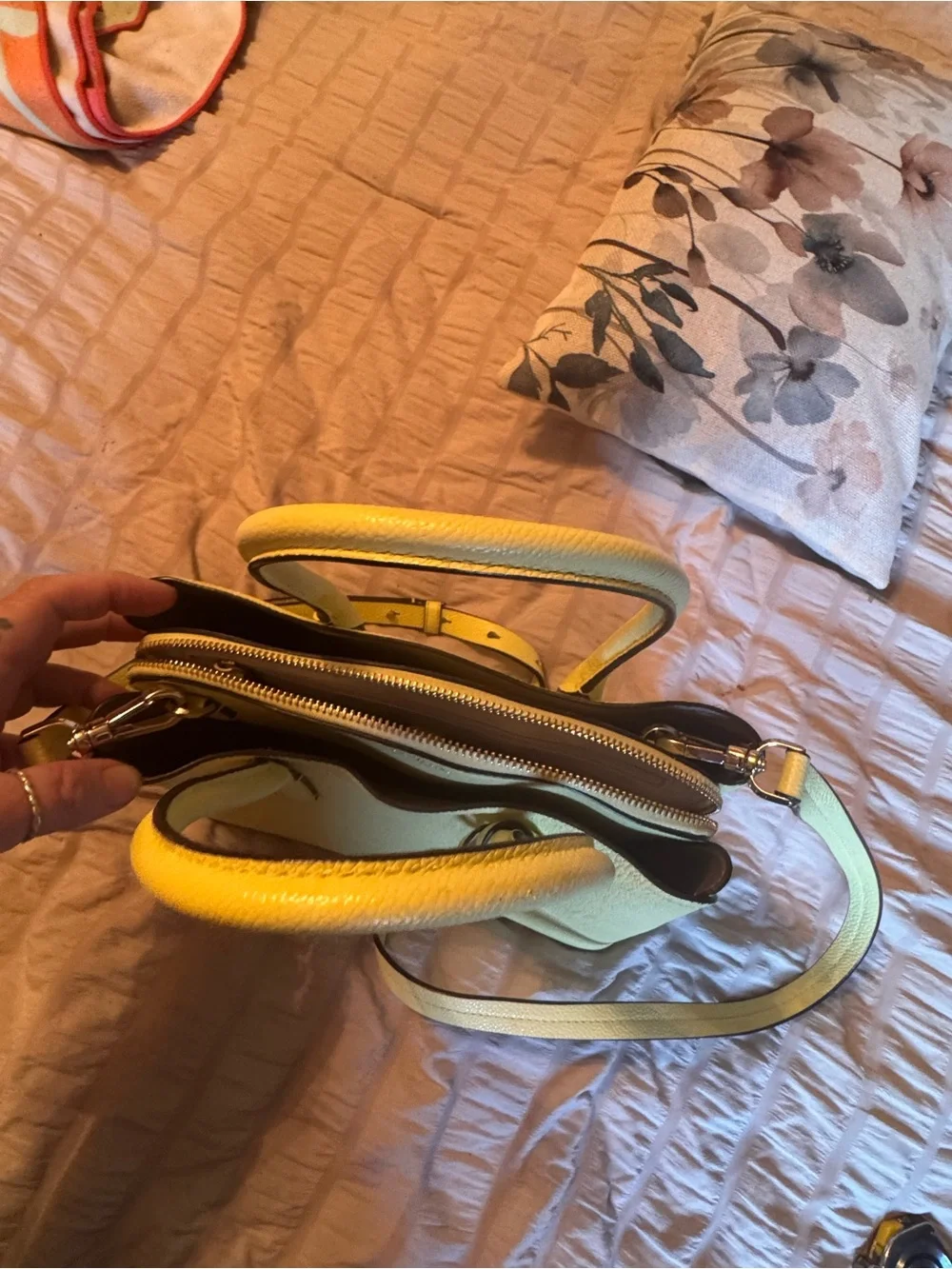 kate spade Lemon Yellow Pebbled Leather Satchel